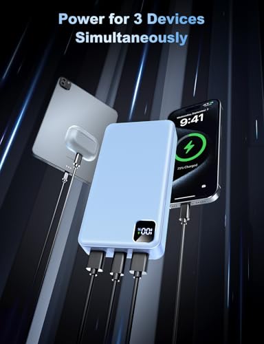 Portable Charger 56800mAh, 22.5W Fast Charging Power Bank with LED Display - color: SkyBlue