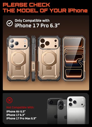 SUPCASE for iPhone 17 Pro Case with Tempered Glass Screen Protector, Desert - color: Desert