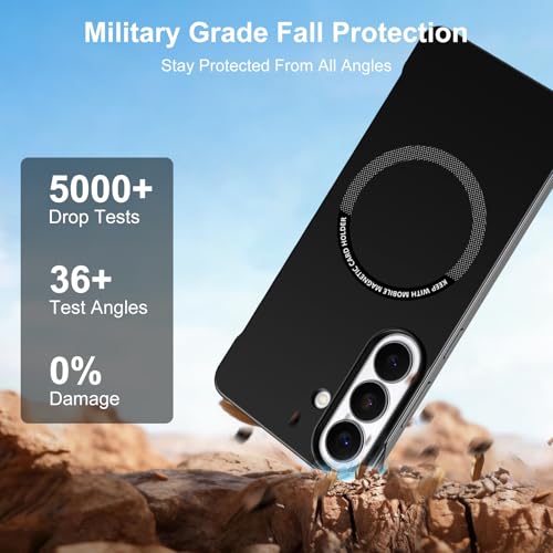 Frameless Slim Case for Samsung Galaxy S26 Plus, Silky Touch, Hard PC Matte Back, Exposed Sides Compatible with Mag-Safe, Anti-Scratch Shockproof Protective Cover for Samsung S26 Plus 5G (Black) - color: Black