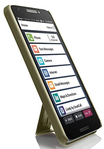 Nakedcellphone Kickstand Cover for Jitterbug Smart 2 Phone Case - Gold | Slim Hard Shell with Stand, Satisfying Texture, For Lively Smart2 (Year 2018, Model 5049SJBS2) - color: Gold