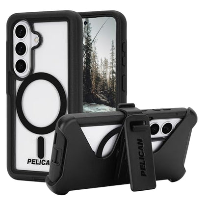 Pelican Voyager Samsung Galaxy S26 Case - Rugged Phone Case - Black/Clear | Magnetic & Wireless Charging Case with 24ft Military-Grade Drop Protection & Belt Clip Holster for Samsung Galaxy S26 - color: Voyager Black/Clear, size: Samsung Galaxy S26