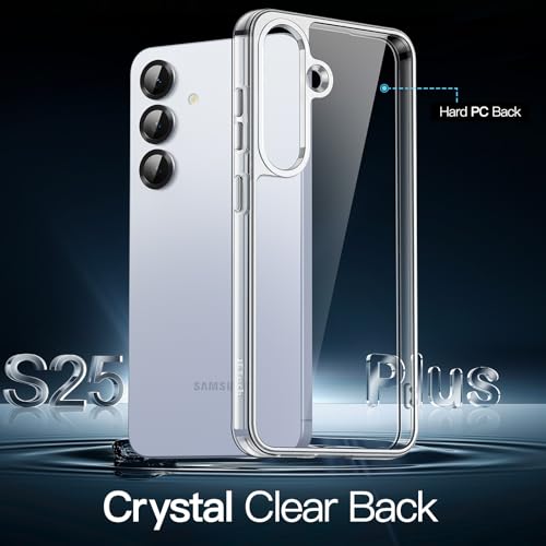 JETech Case for Samsung Galaxy S25 Plus, Anti-Yellowing, Clear | Shockproof Protection, Scratch Resistant Hard PC Back, Durable Transparent TPU Bumper - color: Clear, size: Galaxy S25 Plus