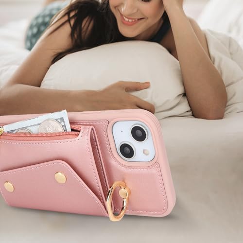 Lipvina Crossbody Wallet Case for iPhone 13,Rose Gold - color: 06-Rose Gold, size: iPhone 13 6.1"