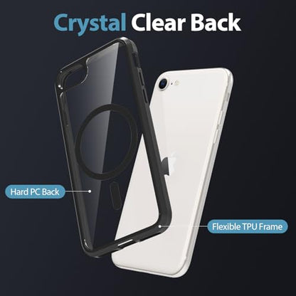for iPhone SE 3rd & 2nd Gen & 8/7 Case [Compatible with Magsafe] Translucent Matte Phone Cover, [10 FT Military Grade Drop Protection] Slim Durable (Black Transparent, iPhone SE2/SE3/8/7) - color: Black Transparent, size: iPhone SE2/SE3/8/7