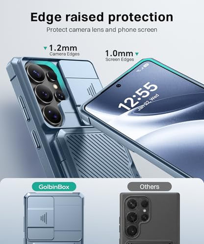 GolbinBox for Samsung Galaxy S26 Ultra Case with Wallet&Lock,Dragonfly Blue | Card Holder, Slide Camera Cover, Built-in Safety Lock & RFID Protection, Holds 4~5 Cards or Cash, S26 Ultra Wallet Case 6.9'' - color: Dragonfly Blue