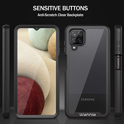Compatible with Samsung Galaxy A12 Case, Built in Screen Protector Full Body Shockproof Slim Fit Bumper Protective Phone Cover for Samsung A12 Men Women-Black/Clear - size: Samsung A12
