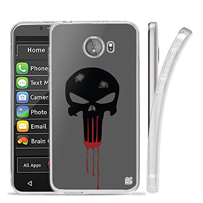 Compatible with GreatCall Jitterbug Smart2 (5.5” Screen) Smartphone Compatible with Seniors/Phone Skin Case Slim - color: WOUNDED SKULL WARRIOR WHITE