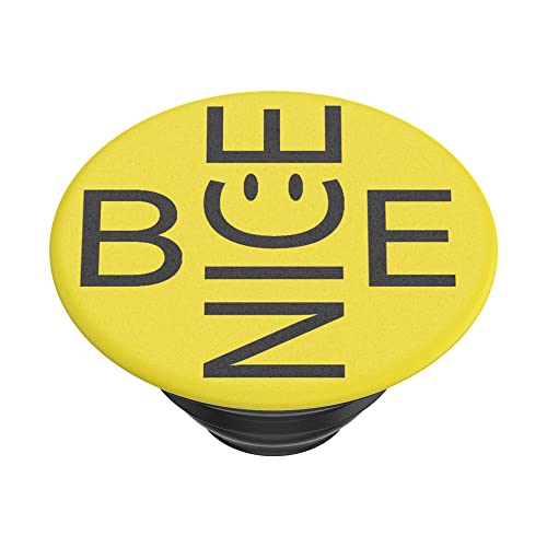 PopSockets Adhesive Phone Grip, Holder, Phone Stand, Yellow - Be Nice - color: Be Nice, style: Adhesive