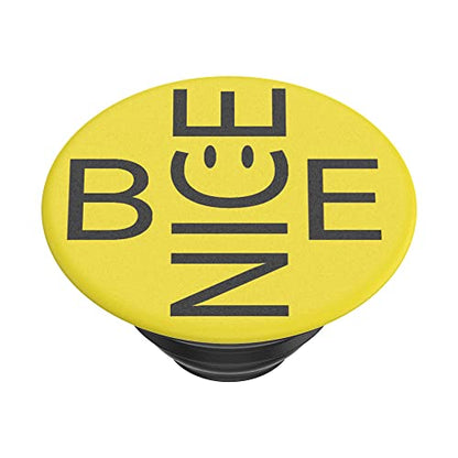 PopSockets Adhesive Phone Grip, Holder, Phone Stand, Yellow - Be Nice - color: Be Nice, style: Adhesive