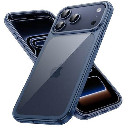 JETech Case for iPhone 17 Pro Max 6.9-Inch, Non-Yellowing Shockproof Phone Bumper Cover, Anti-Scratch Clear Back (Deep Blue) - color: Deep Blue, size: iPhone 17 Pro Max