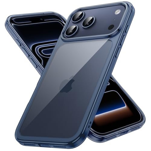 JETech Case for iPhone 17 Pro Max, Anti-Yellowing, Deep Blue | Shockproof Protection, Scratch Resistant Hard PC Back, Durable Transparent TPU Bumper - color: Deep Blue, size: iPhone 17 Pro Max