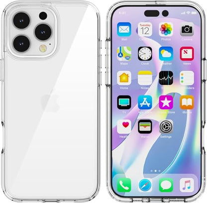 Case for iPhone 16Pro 6.3-Inch, Non-Yellowing, Drop Protection, Anti-Scratch, Transparent Hard Back Phone Cover - Crystal Clear