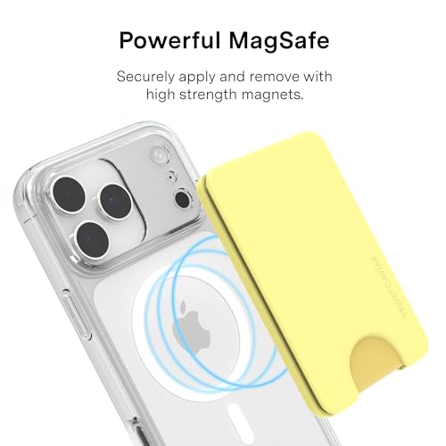 VELVET CAVIAR compatible with MagSafe Wallet 2.0 | Magnetic Card Holder Wallet for iPhone 17/16/15/14/13/12 or Phone Cases compatible with MagSafe | Butter Yellow - color: Buttery Yellow