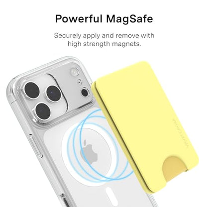 VELVET CAVIAR compatible with MagSafe Wallet 2.0 | Magnetic Card Holder Wallet for iPhone 17/16/15/14/13/12 or Phone Cases compatible with MagSafe | Butter Yellow - color: Buttery Yellow