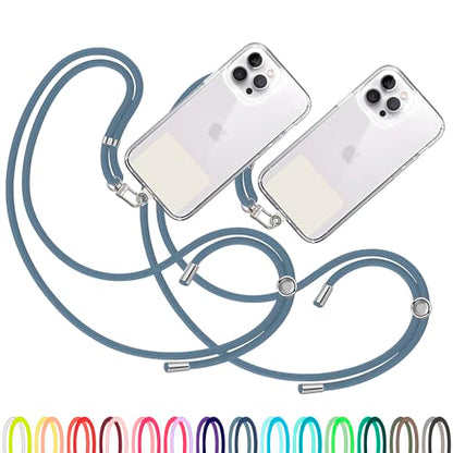 TBOC 2X Cell Phone Lanyard [Blue] - Comfortable Universal Smartphone Lanyard - Easy to Use Neck Phone Holder [White Ice Patch] - Adjustable Length Phone Strap Crossbody - Fits All Mobile Phones - color: Blue