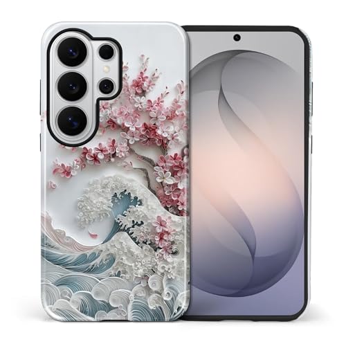 for Samsung Galaxy S26 Ultra Case,Dual-Layer Hard Shell + Silicone Phone Cover,Full Body Protection Shockproof Case for Samsung Galaxy S26 Ultra-Blossoming Sakura Wave - color: Blossoming Sakura Wave, size: Samsung Galaxy S26 Ultra