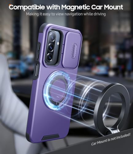 JAME for Samsung Galaxy A17/A16 5G Phone Case with Stand Slide Camera Cover - color: Purple, size: Galaxy A16/A17