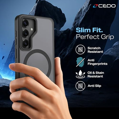 CEDO Magnetic Kickstand Case for Samsung S24, MagSafe Compatible Black - size: Samsung S24