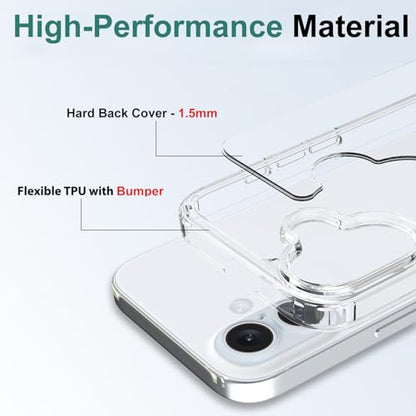 TENOC Phone Case Compatible with iPhone 16, Clear Case Anti-Yellowing Protective Bumper Hard Back Cover for 6.1 Inch - color: Clear Anti-Yellowing, size: iPhone 16