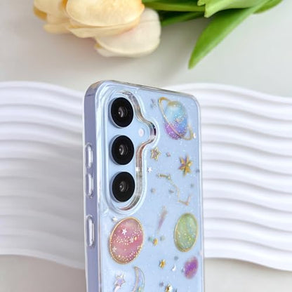 LSEEKA for Samsung Galaxy S25+ S24+ Clear Case with Glitter Stars Planet Universe Design,Sparkle Bling Cute Slim Soft TPU Protective Women Girl's Phone Cover for Samsung Galaxy S25+ S24+ - size: for Samsung S24+/S25+
