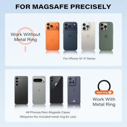 A2C for MagSafe Car Vent Mount, One-Piece Metal Hook Magnetic Vent Holder