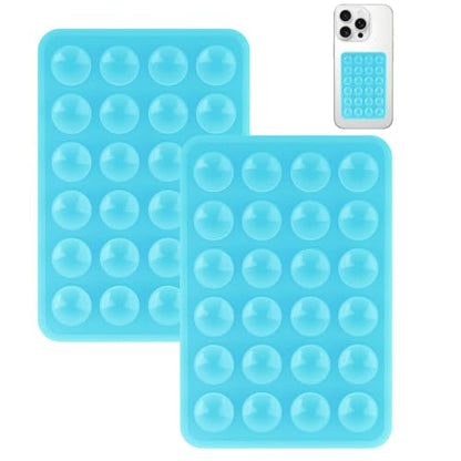 Yojaro 2 Pack Silicone Suction Phone Case Mount, Silicon Adhesive Smartphones Stand Sticky, Non Slip Suction Cup, Hands-Free Phone Accessories Holder for Selfies and Videos Sky Blue - color: Sky Blue