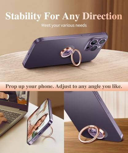 GVIEWIN Marble Cell Phone Ring Holder, Metal Kickstand Grip 360° Rotation - color: A-Quicksand/Purple
