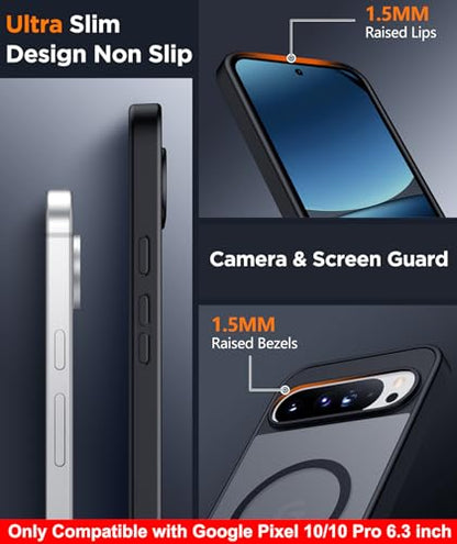 SPIDERCASE Magnetic for Google Pixel 10/Pixel 10 Pro Case, Black - color: Black, size: Pixel 10/10 Pro