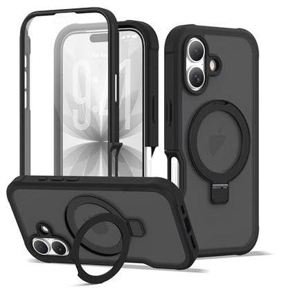 Compatible with iPhone 17 Case with Stand 6.3",Black - color: Black, size: Iphone 17