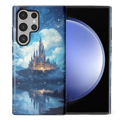 CARLOCA Case for Samsung Galaxy S23 Ultra,Blue Castle Design- Hybrid Dual Protection Soft TPU + Hard PC, Shockproof & Anti-Scratch Cover Men Women Stylish Protective Phone Case - color: Blue Castle, size: Galaxy S23 Ultra