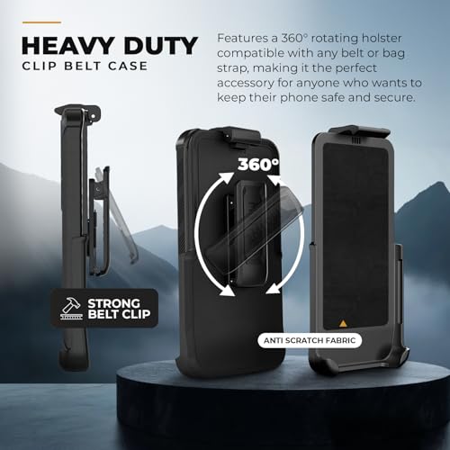 MOTIVE Heavy Duty Case for Samsung Galaxy s25 Ultra, Belt Clip | 6.9" | Bunker Series, Military Grade Multi-Layer Protection, PC/TPU Build, Sealed Port Cover, Compatible with MagSafe Qi2 Charging - size: s25 Ultra