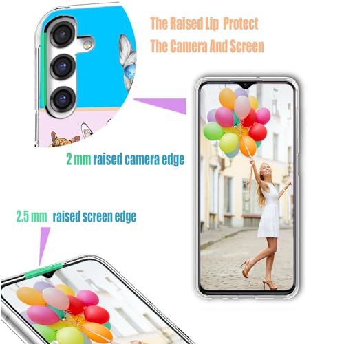 for Samsung Galaxy S24 FE Case for Girl Women Men, Full Protective Shockproof Slim Soft TPU Clear Phone Cover Cases for Galaxy S24 FE,Cool Cartoon Animal Pet Dog Puppy French Bulldog Pink - color: French Bulldog