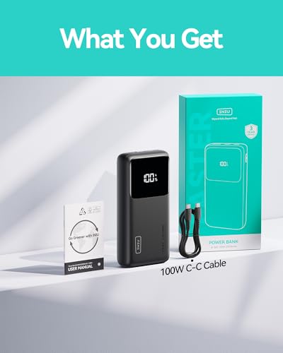 INIU Laptop Power Bank, Compact 25000mAh 100W Fast Charging Battery Pack - color: Black, size: Classic Size