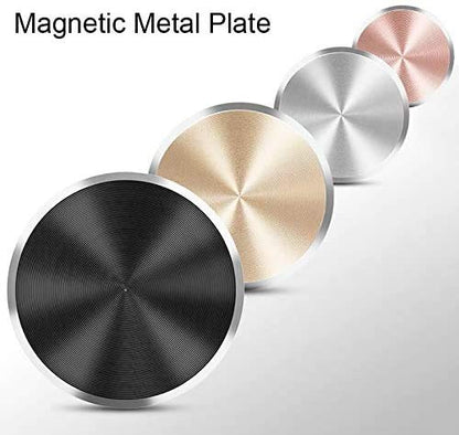 SALEX Cell Phone Metal Plates 4 Pack. Gold Replacement Set for Magnetic Car Mount & Phone Holder. Strong Adhesive Iron Plates for iPhone, Samsung & More - color: Gold
