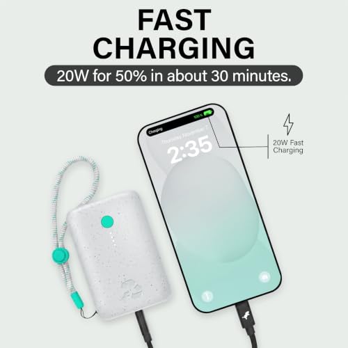 Nimble Champ Portable Charger, 10000mAh Power Bank, 20W Dual USB-C Charging - color: Luna White