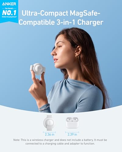 Anker MagGo UFO 3-in-1 MagSafe Compatible Qi2 15W Charging Station - color: Aurora White