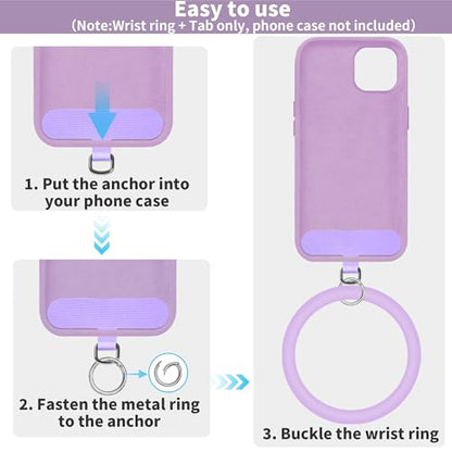 TACOMEGE Silicone Ring Phone Lanyard, Purple - color: Purple