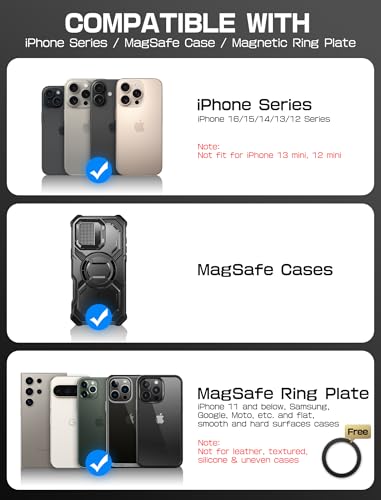 i-Blason for MagSafe Wallet with Stand & RFID Blocking, 6-Card Holder Black - color: Black, size: Only Wallet