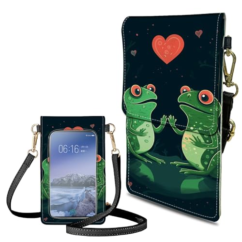 Small Crossbody Bags with Adjustable Shoulder Strap - color: Couple Frogs