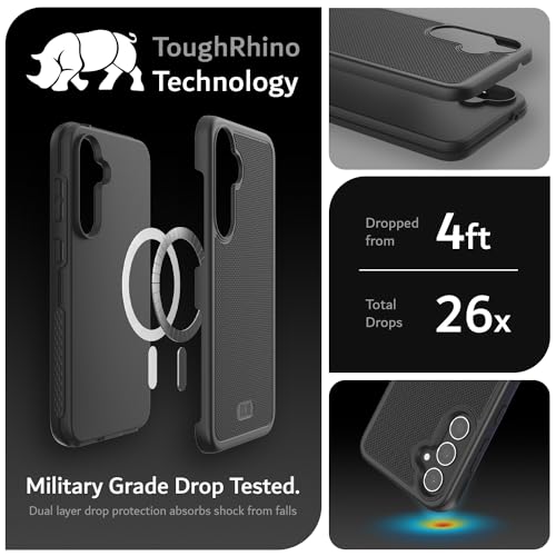 TUDIA MergeGrip Magsafe Compatible Phone Case for Samsung Galaxy S23 FE 2023 - Dual Layer, Shockproof, Military Grade, Non-Slip, Heavy Duty Protective Phone Case with Wireless Charging - Matte Black - color: Matte Black, size: Magnetic Galaxy S23 FE