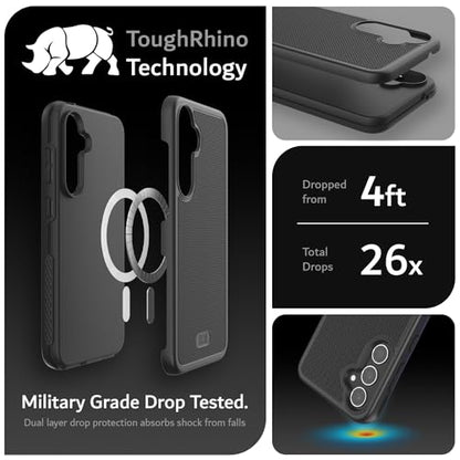 TUDIA MergeGrip Magsafe Compatible Phone Case for Samsung Galaxy S23 FE 2023 - Dual Layer, Shockproof, Military Grade, Non-Slip, Heavy Duty Protective Phone Case with Wireless Charging - Matte Black - color: Matte Black, size: Magnetic Galaxy S23 FE