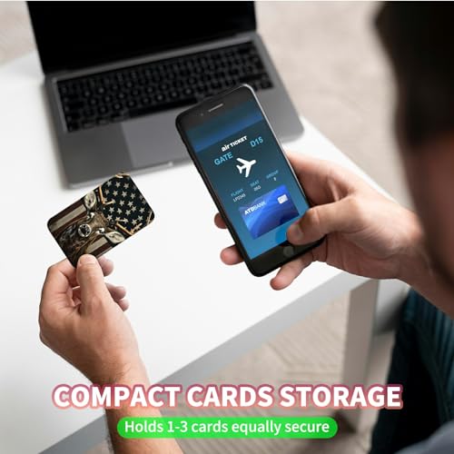 Phone Credit Card Holder Stick on, Phone Case Wallet, Cell Phone Pocket Self Adhesive Stretchy Lycra Stick on Wallet ID Credit Card Case Pouch Sleeve for All Smartphones, American Flag Deer - color: 333