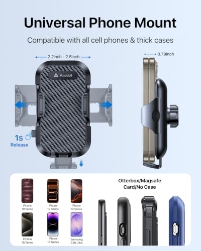 andobil Upgrade Phone Holders for Your Car Vent Sturdiest Car Phone Holder - color: Black
