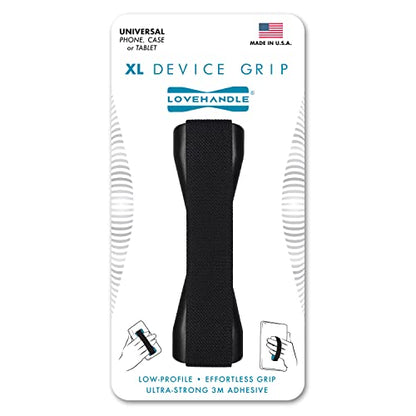 LOVEHANDLE XL Phone + Tablet Grip - Black Strap, Black Base - size: LHT-01 (XL Grip)