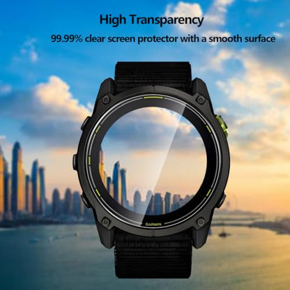 5 Pack Tempered Glass for Garmin Enduro 4 Screen Protector,9H Hardness,Ultra Resistant,Anti-Fingerprints,No Bubbles,HD-Clear,Full Coverage Watch Film for Garmin Enduro 4 [Easy Install] - color: Garmin Enduro 4