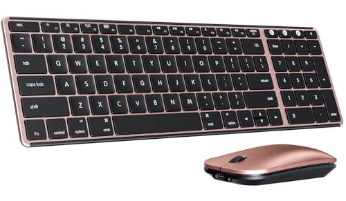 seenda SKM64-2 Bluetooth Keyboard and Mouse Combo for Mac, MacBook and iPad - color: Black & Rose Gold
