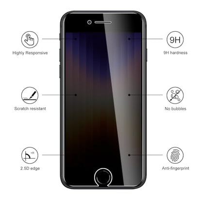 3 Pack Privacy Screen Protector for iPhone SE3/SE2020/SE2022/6/6S/7/8, 9H Hardness Double Shatterproof Anti-Spy Tempered Glass Film, Easy Installation - size: iPhone SE3/SE2020/SE2022/6/6S/7/8