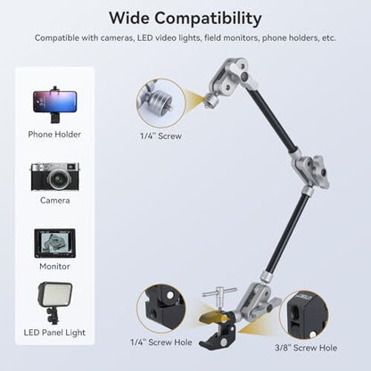 UTEBIT 22" Magic Arm w Clamp Mount, Overhead Desk Phone Mount 1/4" Thread - size: 22 inch