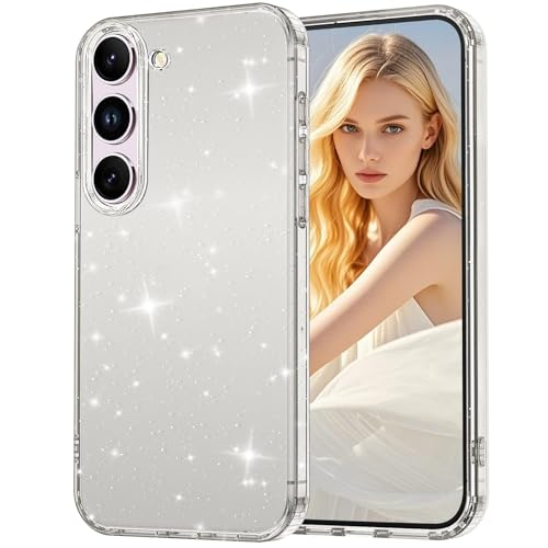 Glitter Case for Samsung Galaxy S23 5G Case, Bling Glitter Shockproof Phone Case for Galaxy S23 Case, Anti-Yellowing Clear Glittering Protective Case for Women and Girls (Clear) - color: Clear, size: S23
