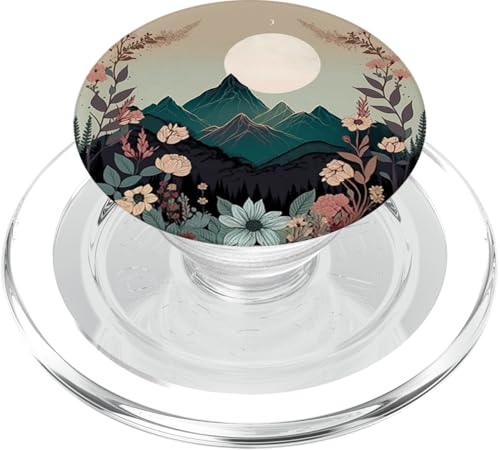 Boho Chic Floral Wreath Forest Nature Mountain Cute Pastel PopSockets PopGrip for MagSafe - style: Magnetic PopGrip
